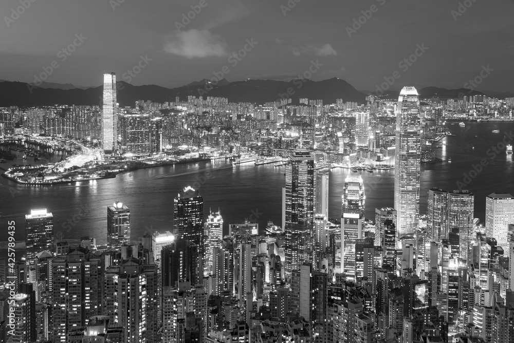 Obraz premium Victoria harbor of Hong Kong City