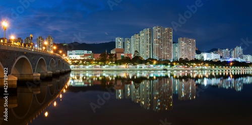 Canvas Print Skyline of residential district in Hong Kong city