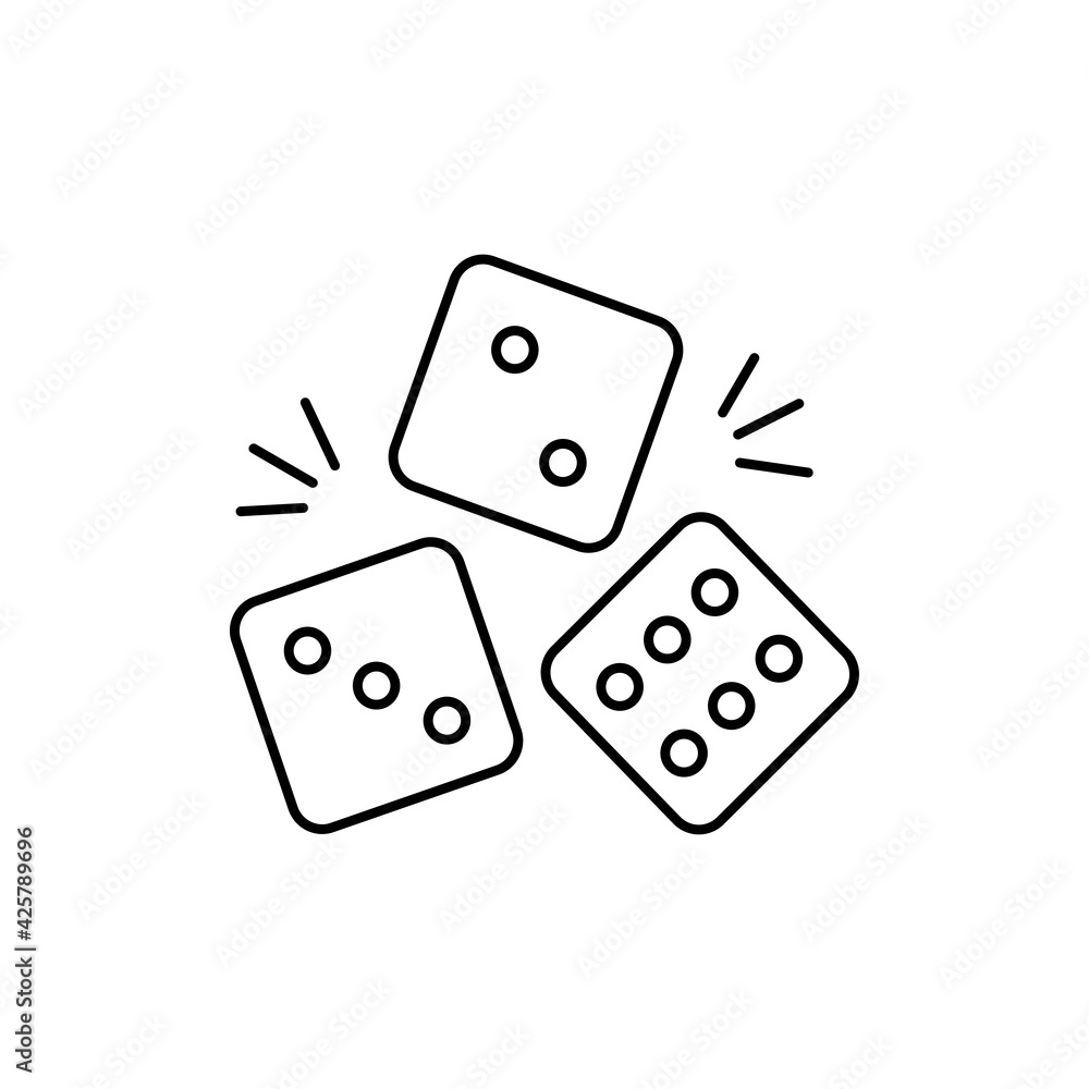 Dices olor line icon. Pictogram for web page, mobile app, promo. Dices olor line icon. Pictogram for web page, mobile app, promo.