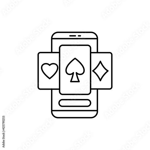 Online casino olor line icon. Pictogram for web page, mobile app, promo.