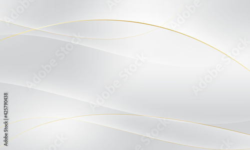 white background with gold outline decoration, abstract gray background, modern banner concept.