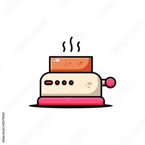 vector sandwich toaster illustration design. The sandwich toaster design with an outline is suitable for stickers, icons, mascots, logos, clip art, and other graphic purposes