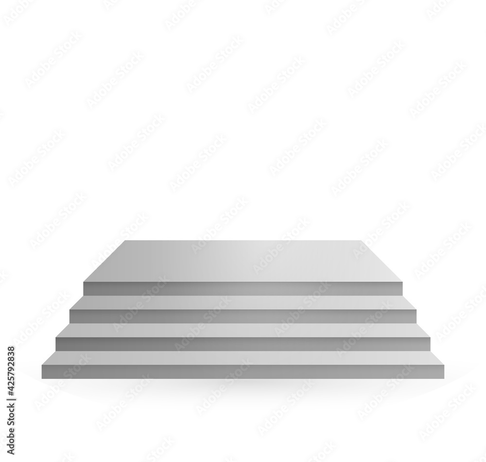 Design elements White stairs realistic illustration design with shadow on transparent background. 3D Stand on isolated clean blank table. Vector illustration EPS 10 for promotional presentation Design elements White stairs realistic illustration design with shadow on transparent background. 3D Stand on isolated clean blank table. Vector illustration EPS 10 for promotional presentation