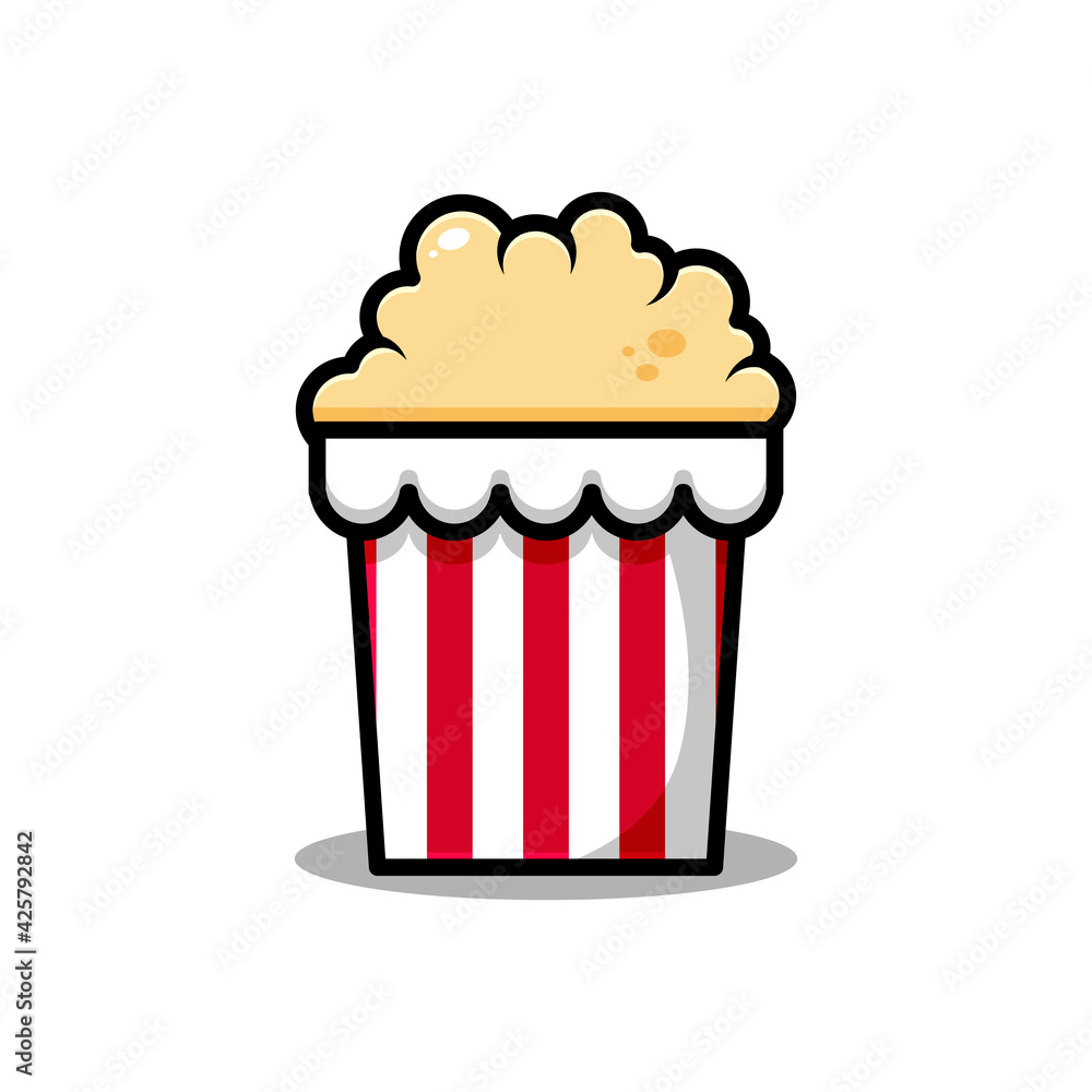 vector popcorn illustration design. The popcorn with an outline is ...
