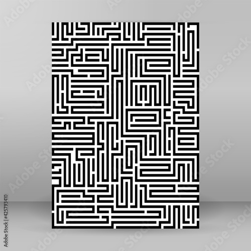 Maze texture vintage and place for your text isolated. Abstract illustration. Concept psychology, creative problem solving, logical thinking, the study of human relations, vector Illustration eps10