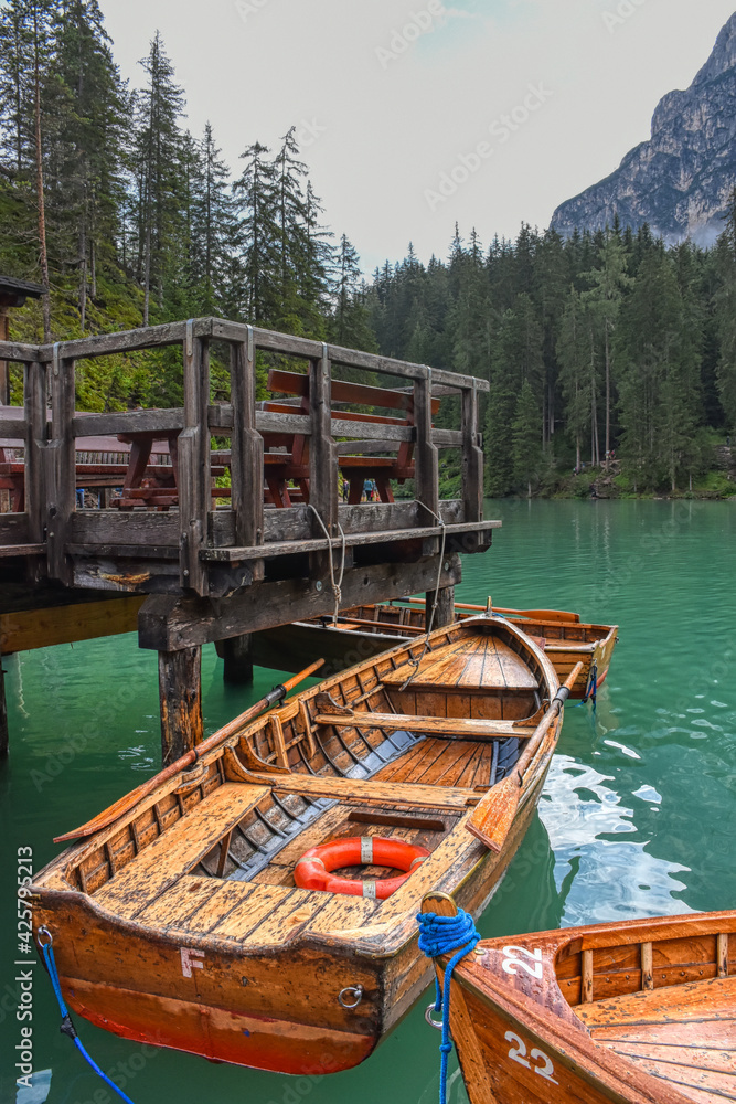 See, Pragser Wildsee, Wildsee, Bergsee, Südtirol, Italien, Pragser Tal