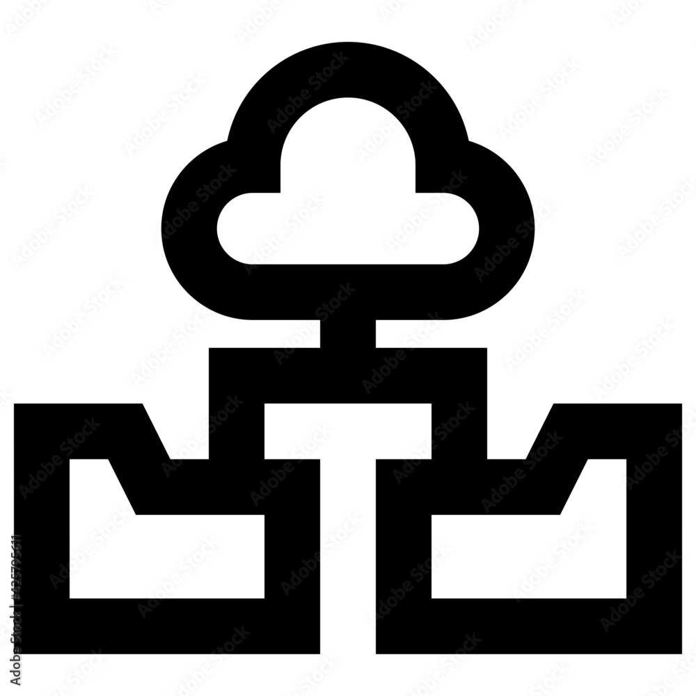 Cloud folders icon in linear design
Cloud folders icon in linear design