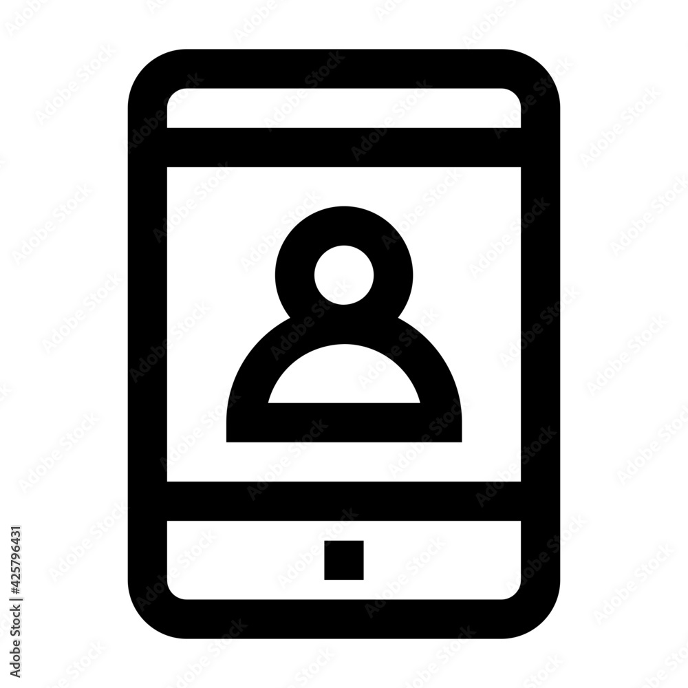 Icon of mobile account in linear design
Icon of mobile account in linear design