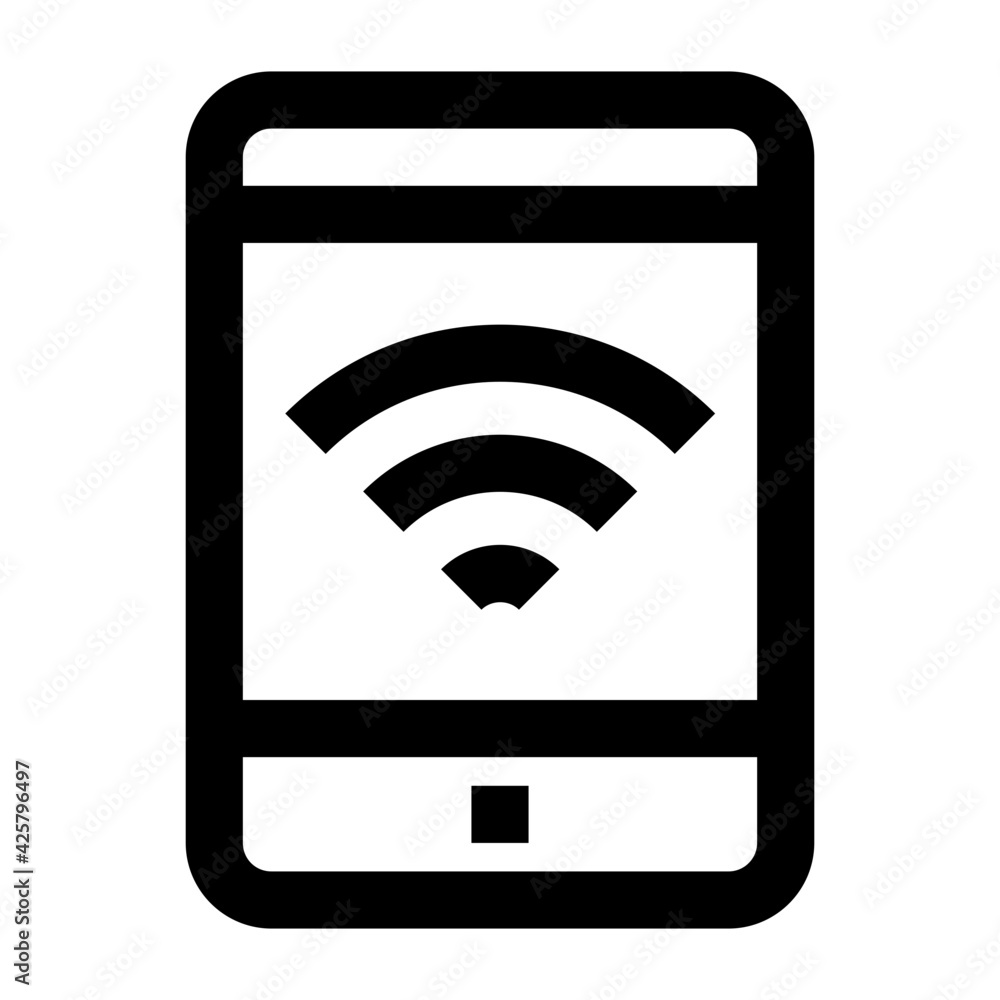 
A mobile wifi icon in linear design 

