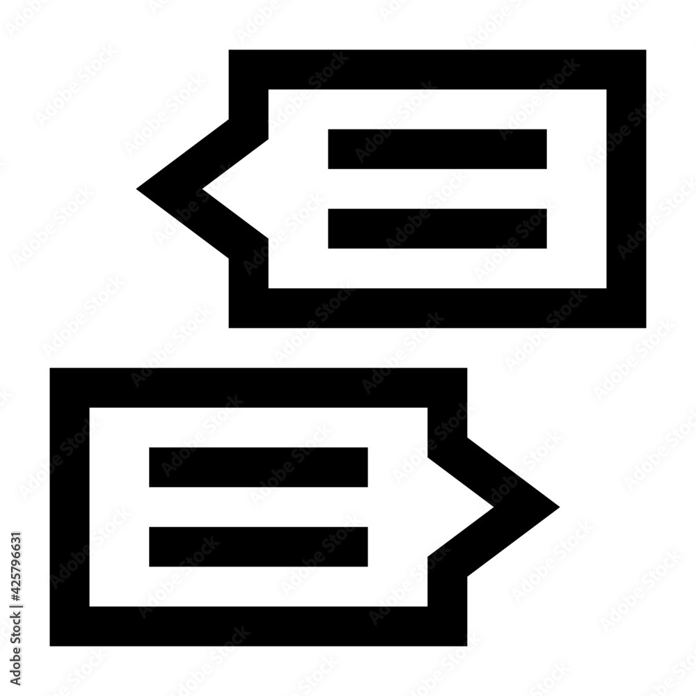 Chat bubbles denoting messaging in linear icon
Chat bubbles denoting messaging in linear icon
