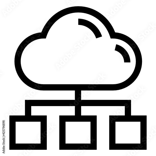 
Icon of cloud network in editable design 

