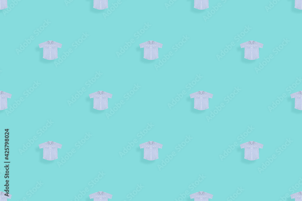 Short sleeve shirts seamless pattern. Bright background from a shirt. 