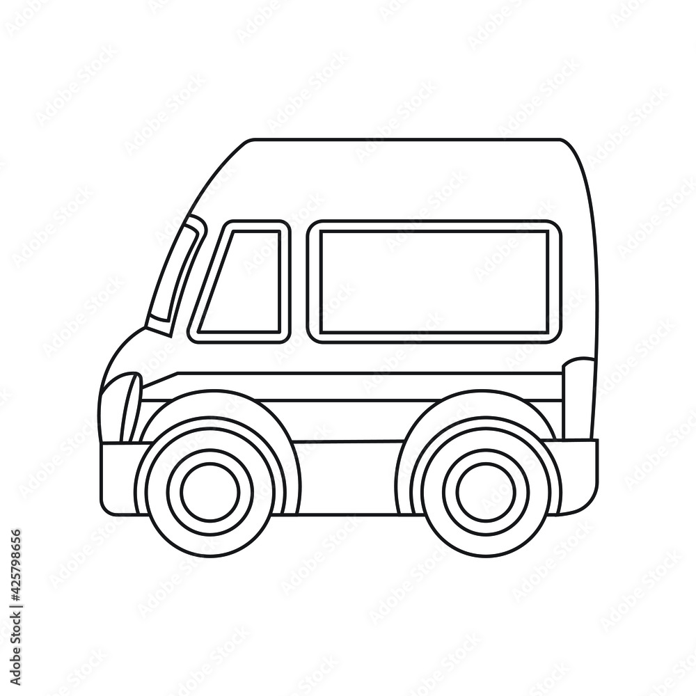 minivan line icon vector