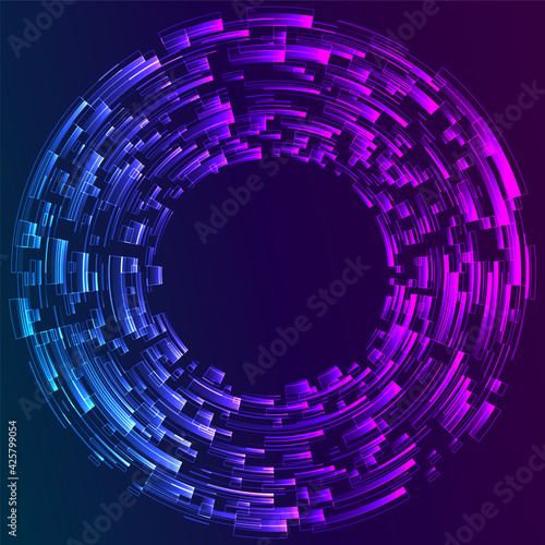 Circular Wireframe mesh logo element. Vector Illustration EPS10 digital background posters circles lines effect. Design pattern for promotion  business and marketing new product  cover page layout