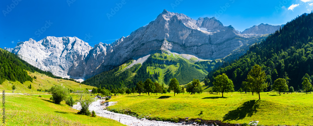 beautiful panoramic landscape in mountains