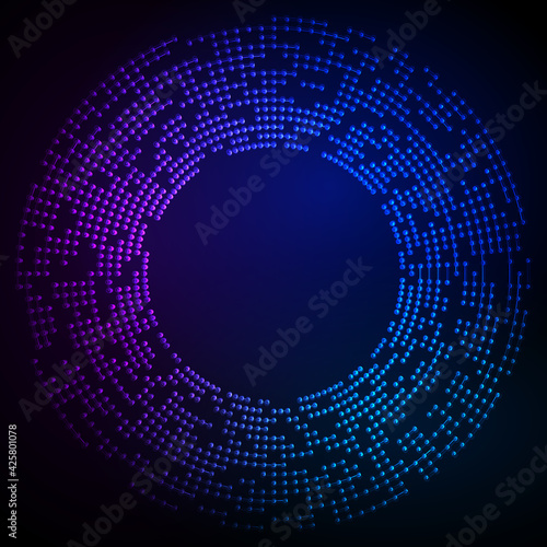 Circular Wireframe mesh logo element. Vector Illustration EPS10 digital background posters circles lines effect. Design pattern for promotion, business and marketing new product, cover page layout