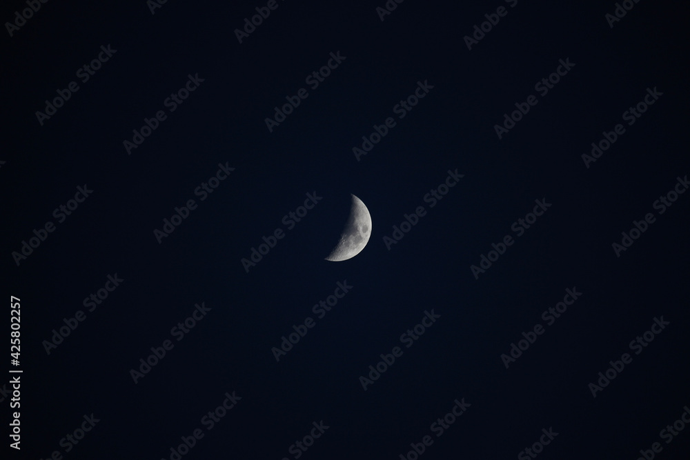 Brightly shining moon in a cloudless night sky Brightly shining moon in a cloudless night sky