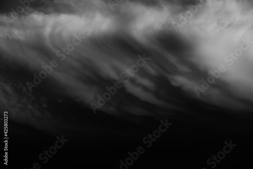 Sky clouds in black and white