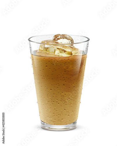 グラス コーヒー牛乳 アイスミルクティー 氷 飲み物 イラスト リアル 汗