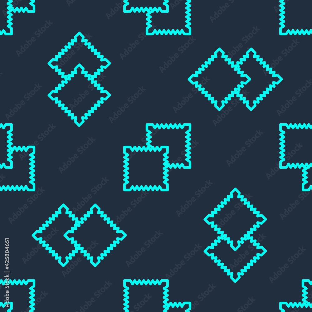 Green line Textile fabric roll icon isolated seamless pattern on blue background. Roll, mat, rug, cloth, carpet or paper roll icon. Vector Green line Textile fabric roll icon isolated seamless pattern on blue background. Roll, mat, rug, cloth, carpet or paper roll icon. Vector