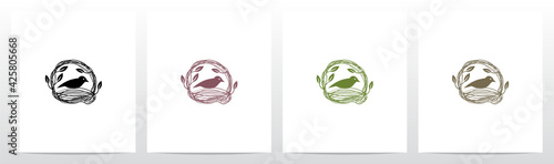 Letter Shaped Nest Logo Design Q