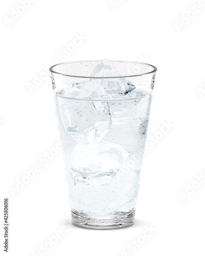グラス 水 お冷 飲み物 氷 イラスト リアル 汗