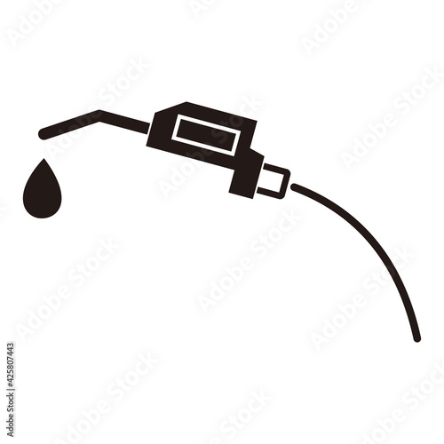 Fuel Icon, Gasoline Pump Nozzle Icon Vector Illustration 