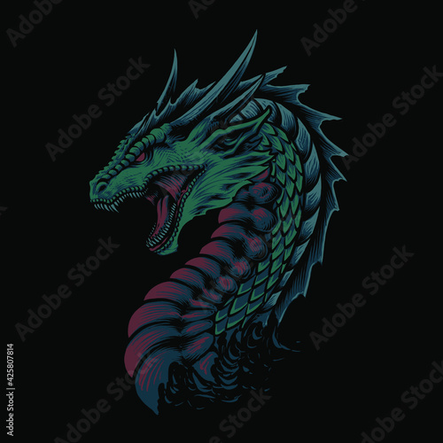 the dragon head illustration design