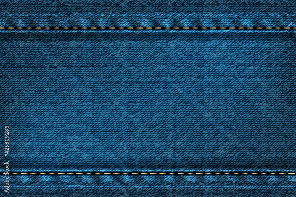 Denim rectangular background with seam.Vector illustration of blue texture. Denim rectangular background with seam.Vector illustration of blue texture.