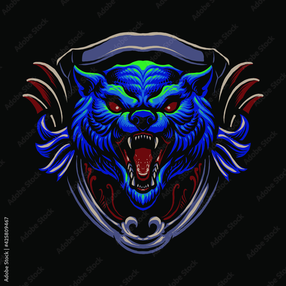the wolf head illustration design the wolf head illustration design