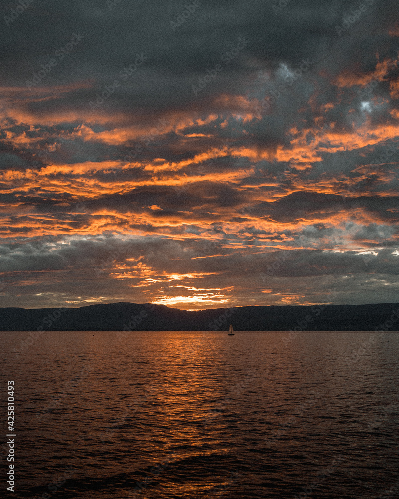 coucher de soleil lac Léman