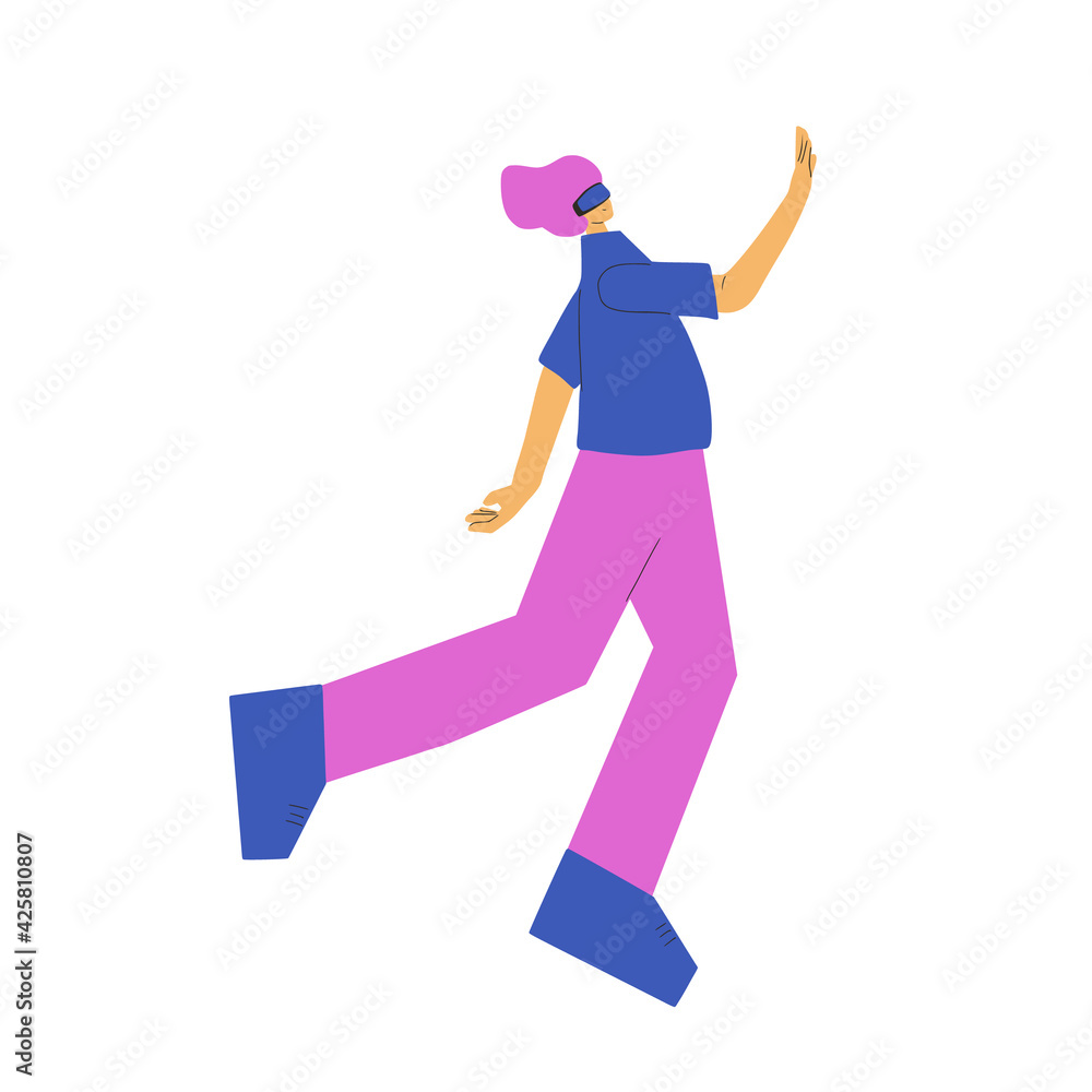 Man with vr glasses. Vector virtual reality set Man with vr glasses. Vector virtual reality set