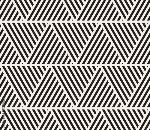 Vector seamless pattern. Modern stylish abstract texture. Repeating geometric triangular stripes
