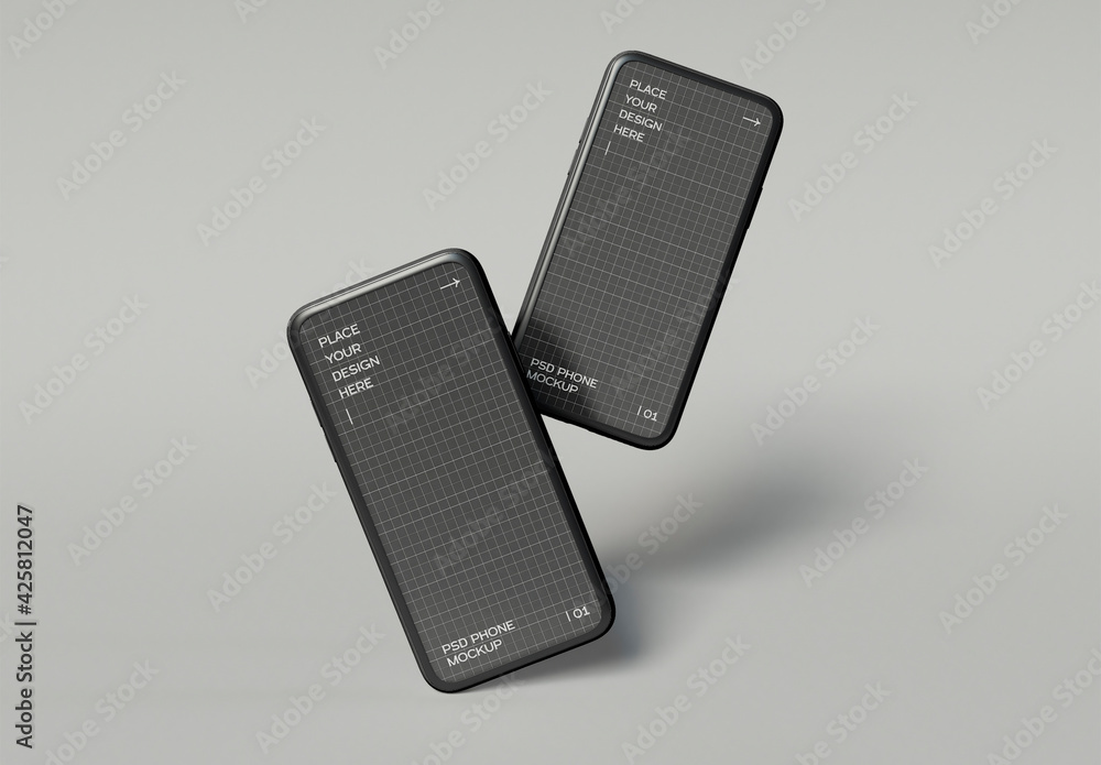 Two Smartphones Mockup Stock Template | Adobe Stock