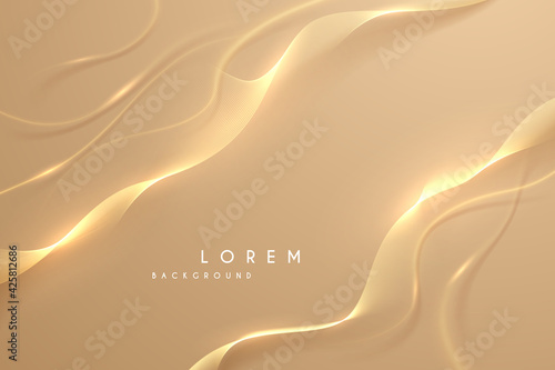 Abstract soft gold lines background