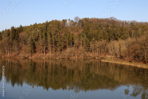 Quiet lake on a clear sunny day