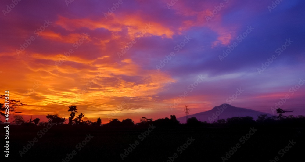 sunset in the mountains