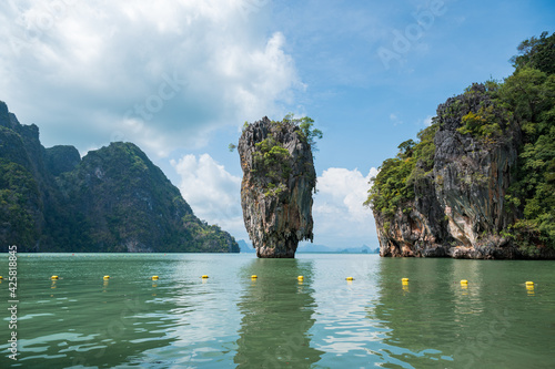 The James Bond island or Khao Tapu In Phang Nga Bay Thailand. Khao Phing Kan in the pang Nga bay in Thailand