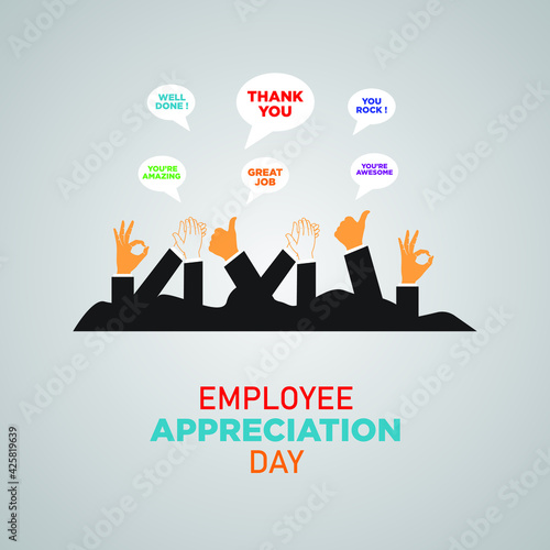 Employee Appreciation Day. First Friday in March. Holiday concept. Template for background, banner, card, poster. Vector illustration.