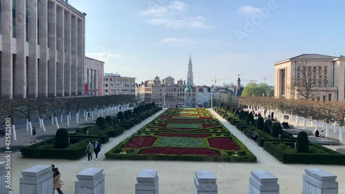 Park du mont full of people enjoying the sun during the covid-19 lockdown