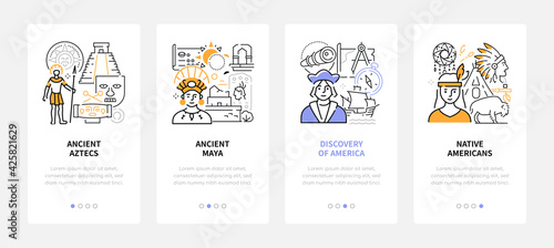 History - modern line design style web banners