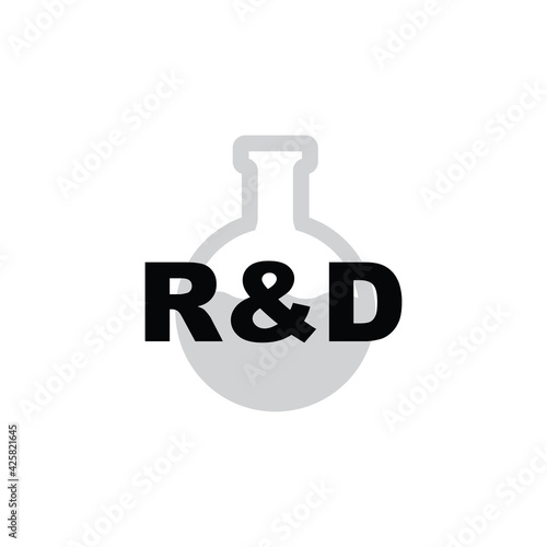 RD Icon, Research and Development or R and D Symbol