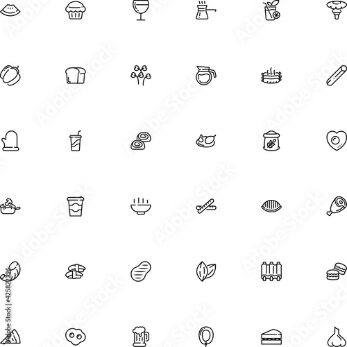 icon vector icon set such as: foam, nigiri, forest, clip art, soda, pizzeria, yellow, clove, linear, herb, salad, cloves, julienne with mushroom, confection, garlic, bowl, tool, cooked, spiral