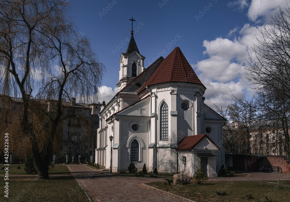 Catholic church of the Holy Trinity or St. Roch Catholic church in Minsk. Belarus