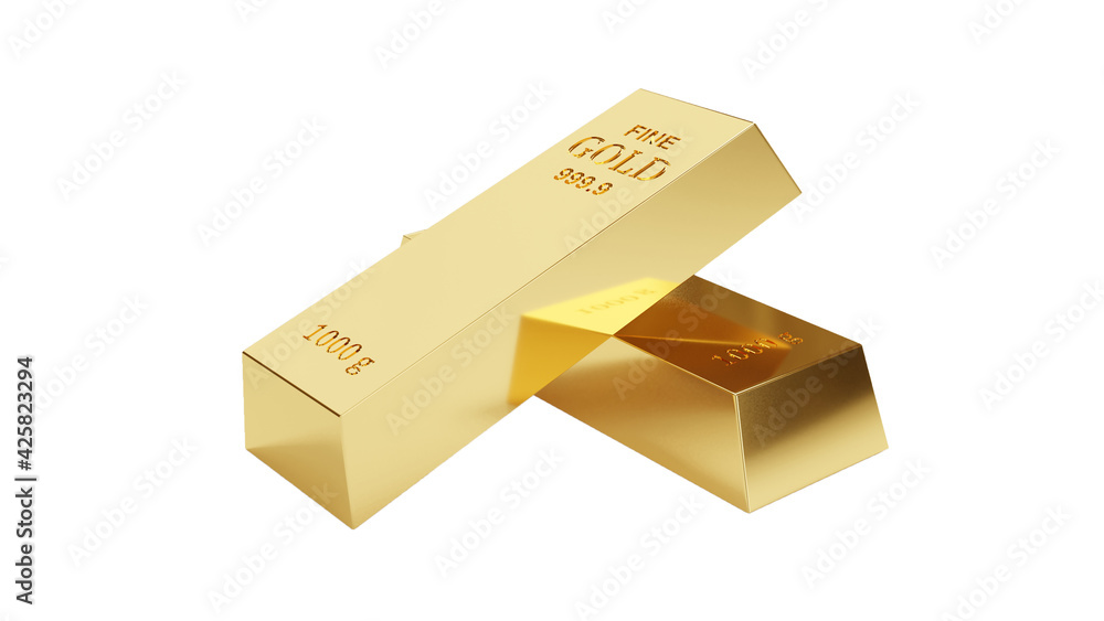 gold bar 1kg isolated on white background.3d illustration. gold bar 1kg isolated on white background.3d illustration.