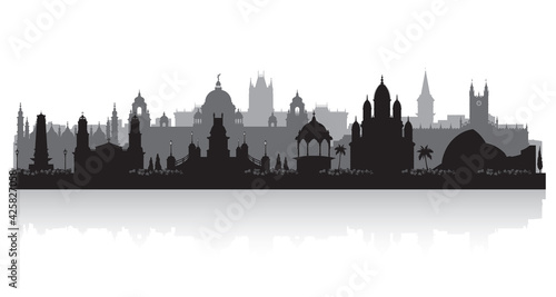 Kolkata India city skyline silhouette
