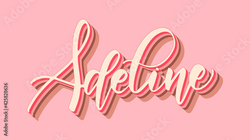 Handwritten Female Name Adeline With Shadows photo