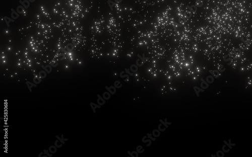 Star universe background. Night shining starry sky background 3d rendering. stars space  cosmos  Milky way galaxy background. glittering star dust trail sparkling particles on Black background