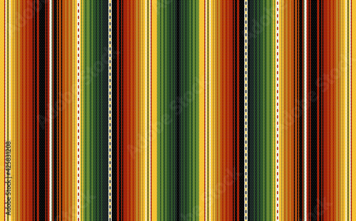 Colorful stripes background. Mexican style vector seamless pattern. Serape design. Ornament for Cinco de Mayo fiesta decor. Ethnic boho fabric illustration. Western decor style.