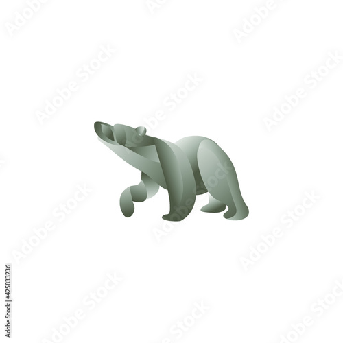 Creative illustration of bear logo icon design vector in gradient style